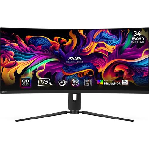 MSI MAG 341CQP QD-OLED computer monitor 86.4 cm (34") 3440 x 1440 pixels UltraWide Quad HD Black