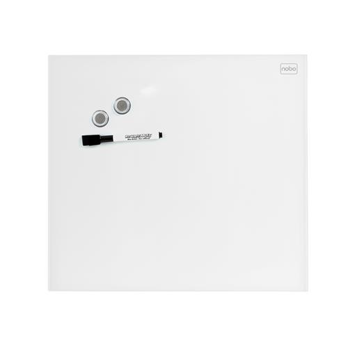 Nobo Diamond Glass Board Magnetic White 300x300mm Retail Pack