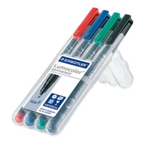 Staedtler Lumocolor 318 WP4 permanent marker Fine tip Black Blue Green Red 4 pc(s)