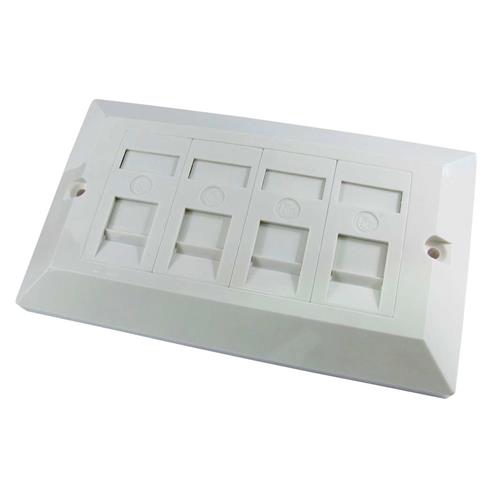 Cables Direct Faceplate 4 Port outlet box White