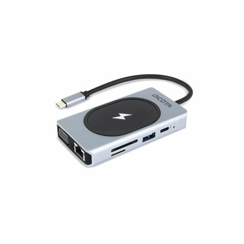 DICOTA D32059 interface hub USB Type-C Black Silver