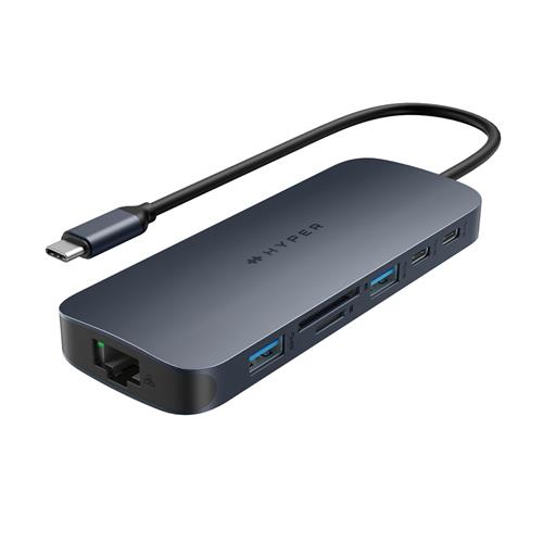 HYPER HD4006GL interface hub USB 3.2 Gen 1 (3.1 Gen 1) Type-C 10000 Mbit/s Blue Grey