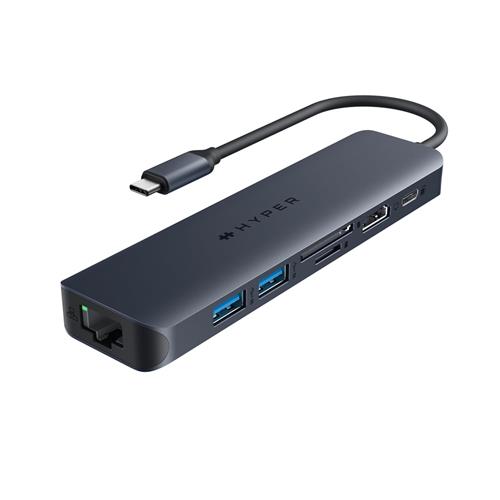 HYPER HD4003GL interface hub USB 3.2 Gen 1 (3.1 Gen 1) Type-C 10000 Mbit/s Blue Grey