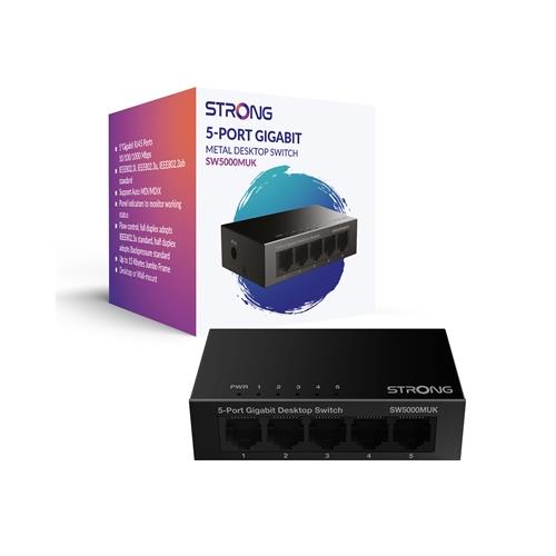 Strong SW5000MUK 5 Port Gigabit Switch (Metal) | Quzo UK