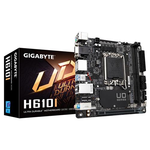 GIGABYTE H610I Motherboard - Supports Intel Core 14th CPUs 4+1+1 Hybrid Digital VRM up to 5600MHz DDR5 1xPCIe 3.0 M.2 GbE LAN USB 3.2 Gen 1