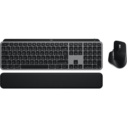 Logitech Master MX Keys S Combo for Mac Wireless RF Wireless + Bluetooth Scissor key switch QWERTY LED Aluminium Black