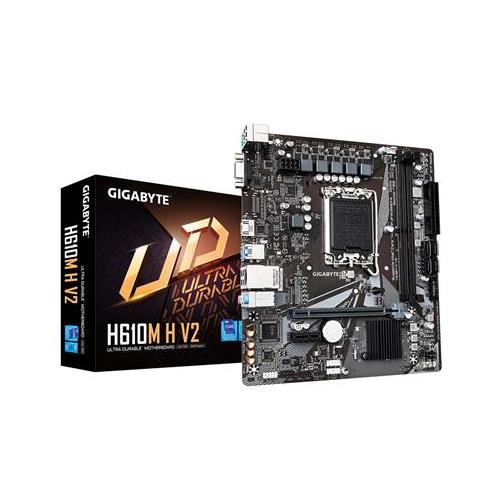 GIGABYTE H610M H V2 Motherboard - Supports Intel Core 14th CPUs 4+1+1 Hybrid Digital VRM up to 5600MHz DDR5 1xPCIe 3.0 M.2 GbE LAN USB 3.2 Gen 1