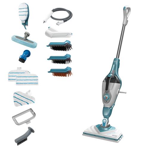 Black & Decker BHSM1610DSM-GB Portable steam cleaner 0.5 L Blue White Buttons Rotary 8 m 0.5 L