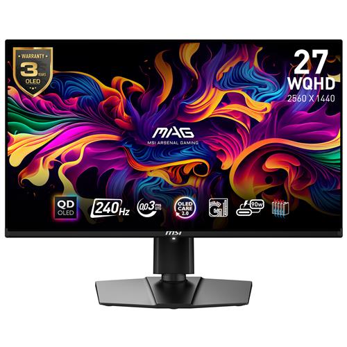 MSI MAG 271QPX QD-OLED E2 computer monitor 67.3 cm (26.5") 2560 x 1440 pixels Wide Quad HD Black