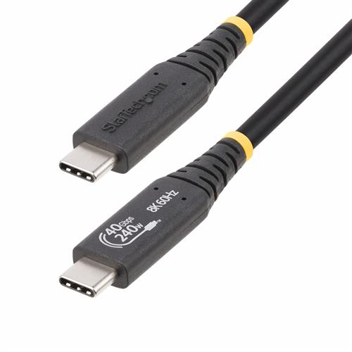 StarTech.com 1.6ft (50cm) USB4 Cable 40Gbps 240W (5A) Power Delivery 8K 120Hz / 4K 240Hz DP Alt Mode USB-IF Certified USB-C Cable - Thunderbolt Compatible
