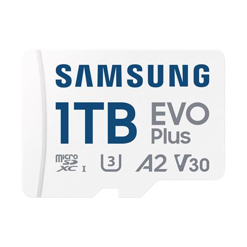 Samsung MB-MC1T0S. Capacity: 1 TB Flash card type: MicroSDXC Internal memory type: UHS-I Read speed: 160 MB/s Write speed: 160 MB/s UHS Speed Class: Class 3 (U3) Video Speed Class: V30. Product colour: Blue White