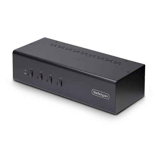 Photos - Keyboard Startech.com 4-Port Dual-Monitor DisplayPort KVM Switch 4K 60Hz 2x USB 5Gbps Hub Ports 2x USB 2.0 HID Ports Hotkey and Push 