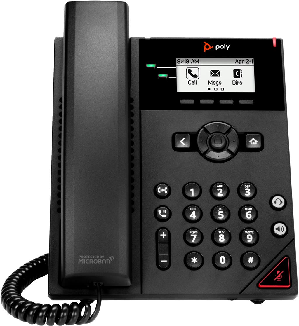 HP Poly VVX 150 2-Line IP Phone and PoE-enabled