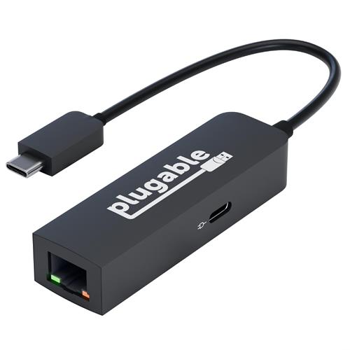 Photos - Network Card Plugable Technologies USB C to Ethernet Adapter 2.5Gb with 100W USB-C PD Charging 2.5 Gigabit Type C USB Ethernet Adapter fo
