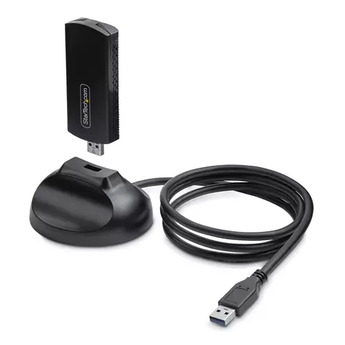 StarTech.com Wi-Fi 6E USB Adapter/Dongle For Desktop/Laptop PC Wireless NIC w/Foldable Antenna WiFi Adapter Supports 802.11 b/g/n/ac/ax 2.4/5/6 GHz Network Compatible