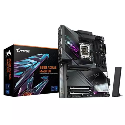 GIGABYTE Z890 AORUS MASTER Motherboard - Supports Intel Core Ultra (Series 2) CPUs 18+1+2 phases VRM up to 9500MHz DDR5 (OC) 2xPCIe 5.0 + 3xPCIe 4.0 Wi-Fi 7 10GbE LAN Thunderbolt 4