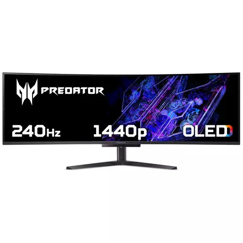 Acer X Predator X49X curved ultra-wide QD-OLED gaming monitor - 49" 32:9 QD-OLED 1800R curve Double Quad HD 240Hz 0.03ms AMD FreeSync Premium DisplayHDR 400 True Black HDMI DP & USB-C