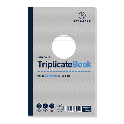Photos - Other for Computer Challenge 210x130mm Triplicate Book Carbonless Ruled 1-100 Taped Cloth Binding 100 Sets - 100080445 100080445(Pack 5)
