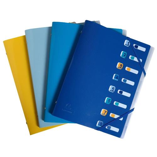 Exacompta Bee Blue Multipart File 8 Sections A4 Assorted Colours (Pack 10) - 56110E