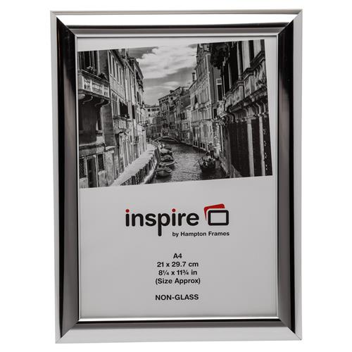 Hampton Frames Certificate Frame A4 Silver Chrome PILA4SHIN-NG
