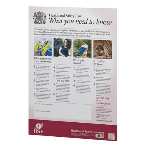Photos - Safety Equipment Safety 1st Health Safety & Environment Health & Safety Law Poster A3 - S3016 S3016 