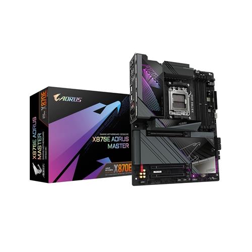 GIGABYTE X870E AORUS MASTER Motherboard - Supports AMD Ryzen 9000 CPUs 16+2+2 Phases Digital VRM up to 8600MHz DDR5 (OC) 3xPCIe 5.0 + 1xPCIe 4.0 Wi-Fi 7 5GbE LAN USB 4 AMD Socket AM5 AMD Ryzen 7000 Series AMD Ryzen 8000 Series AMD Ryzen 90