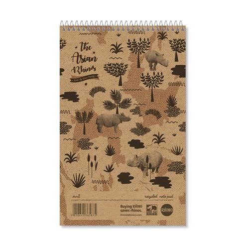 Save The Rhino Recycled Spiral Headbound Notebook 200x127mm (Pack 10) SRN8