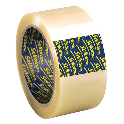 Sellotape Parcel Plus Polypropylene Waterproof Extra Strong Packaging Tape 50mm x 66m Clear (Pack 6) - 2862941