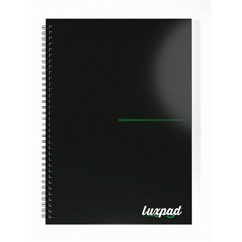 Photos - Notebook @Lux Silvine Luxpad Recycled Twin Wire Hardback  A4 140 Page Punched 4 Holes Ruled 100 Recycled Paper Black  - TH (Pack 5)
