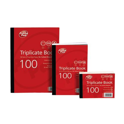 Triplicate Set ValueX 105x130mm Triplicate Book Carbonless Ruled 1100 Taped Cloth