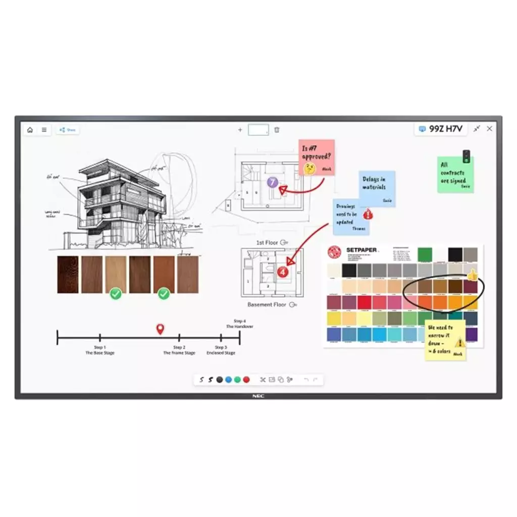 NEC MultiSync M551 Interactive flat panel 139.7 cm (55") LCD 500 cd/m² 4K Ultra HD Black Touchscreen 24/7