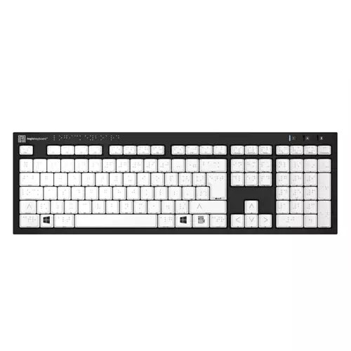Logickeyboard LKB-BRAILLE-BJPU-UK keyboard Medical USB QWERTY English Black White