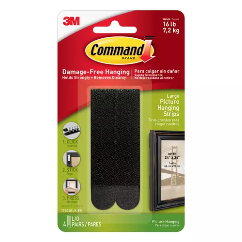 Command 17206BLK hook/loop fastener Composite Black 4 pc(s)