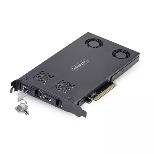 Photos - Other Sound & Hi-Fi Startech.com Dual-Bay M.2 NVMe SSD to PCIe x8 Removable Mobile Rack; Bifurcation Required; Tool-less Installation PCIe Backp 