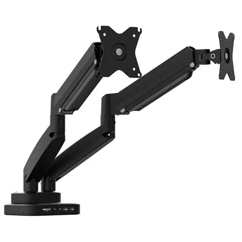 j5create JTSA302 Ergonomic Dual-Monitor Mount with Docking Station Black
