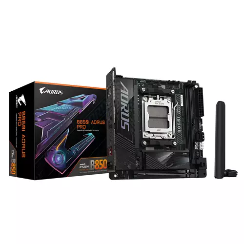 GIGABYTE B850I AORUS PRO Motherboard - AMD Ryzen 9000 Series CPUs 8+2+1 Phases Digital VRM up to 8400MHz DDR5 (OC) 1xPCIe 5.0 + 1xPCIe 4.0 M.2 2.5LAN WIFI 7 USB 3.2 Gen 2