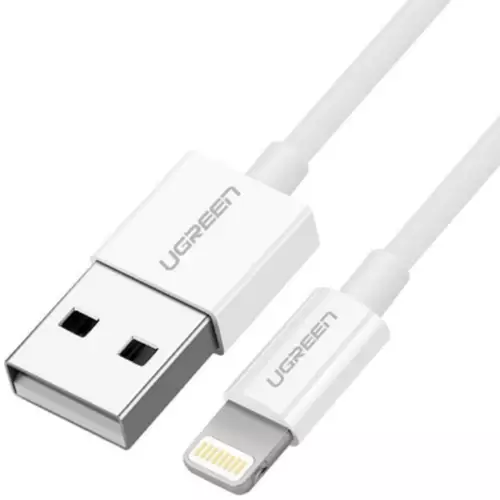 Ugreen cable USB 2.0 A lightning 2m 5V/2.4A iPhone 7 / 7plus / 6S/ 6 / 6 Plus iPhone 5s/5c/5 iPad Mini/Mini 2 iPad 1 m White