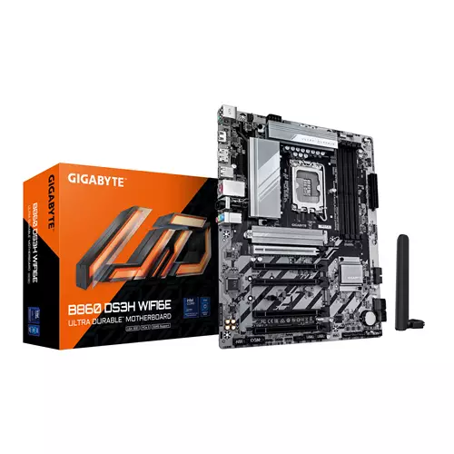 GIGABYTE B860 DS3H WIFI6E Motherboard - Intel Core Ultra Series CPUs 8+1+2+2 Phases VRM up to 9066MHz DDR5 1xPCIe 5.0 + 1xPCIe 4.0 M.2 2.5GbE LAN WIFI 6E USB 3.2 Gen 2x2
