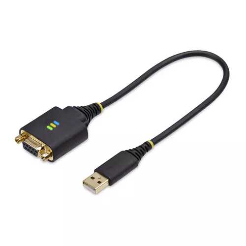 Photos - Cable (video, audio, USB) Startech.com 1ft  USB to Null Modem Serial Adapter Cable COM Retention FTDI USB-A to DB9 RS232 Interchangeable DB9 Nut (30cm)