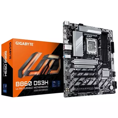 GIGABYTE B860 DS3H Motherboard - Supports Intel Core Ultra CPUs 8+1+2+2 phases VRM up to 9066MHz DDR5 1xPCIe 5.0 + 1xPCIe 4.0 M.2 2.5 GbE LAN USB 3.2 Gen 2x2