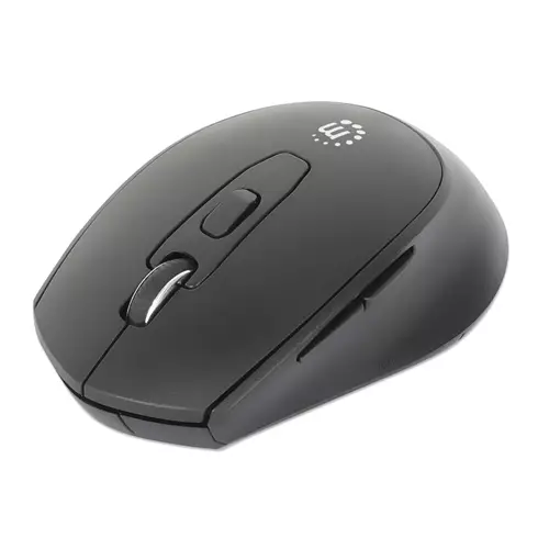 Manhattan MW6020 Wireless Mouse Black Adjustable 800/1200/1600dpi via top-mount push-button control 2.4Ghz (effective range up to 10m) USB Optical Ambidextrous Six Button with Scroll Wheel USB-A nano receiver AA battery (included)