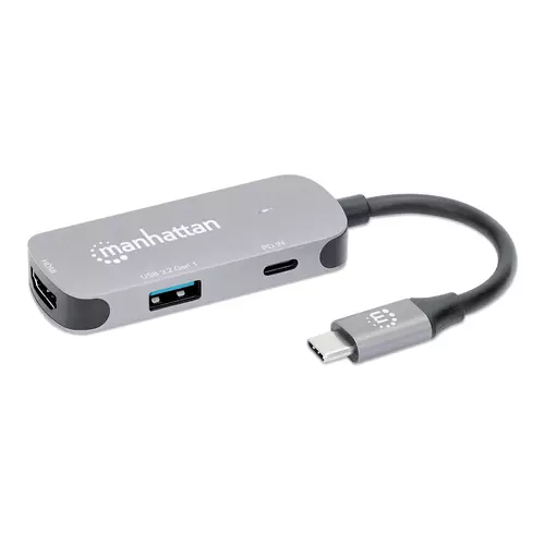 Photos - Card Reader / USB Hub MANHATTAN USB-C Dock/Hub Ports (x3): HDMI USB-A and USB-C With Power Delivery  to USB-C Port (Note additional USB-C wa (100W)