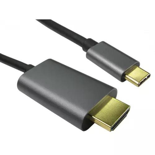 Cables Direct USB3C-8KHDMI-1MA HDMI cable 1 m HDMI Type A (Standard) USB Type-C Black Grey