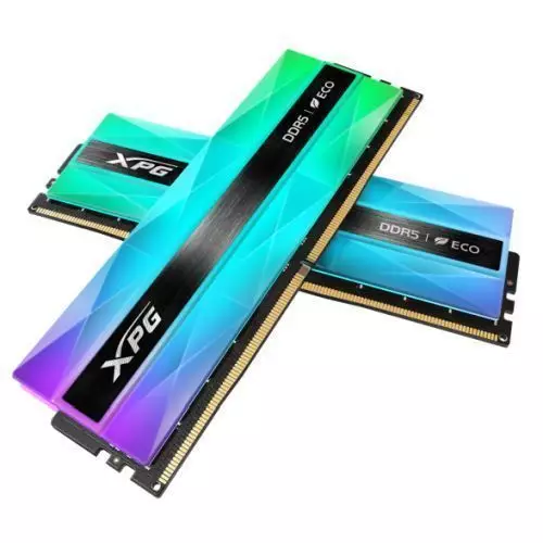 Adata Lancer Neon Ax5u8000c3816g-Dclanrsg 32Gb (2 X 16Gb) Ddr5 8000Mhz Cl38 1.45V Silver Rgb Eco System Memory Using Eco-Friendly Material