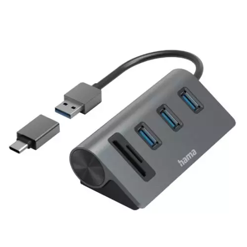 Hama 00200140 laptop dock/port replicator USB 3.2 Gen 1 (3.1 Gen 1) Type-A Anthracite Black