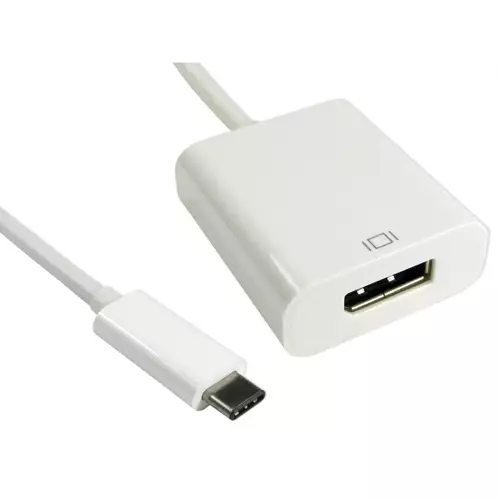 Cables Direct 15cm Leaded USB Type C (M) to DisplayPort (F) Adapter