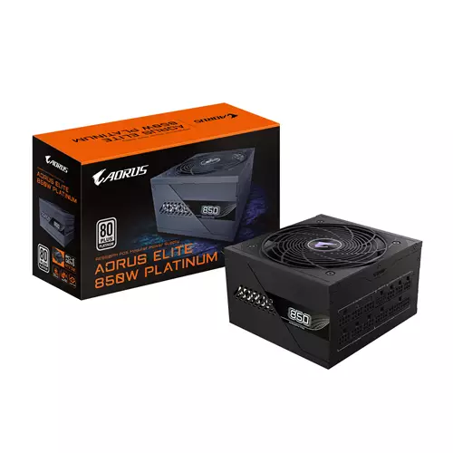GIGABYTE AORUS ELITE P850W Power Supply - PCIe 5.0 80 PLUS Platinum Fully Modular Design 120mm Fan ATX 3.0 compatible EU Plug