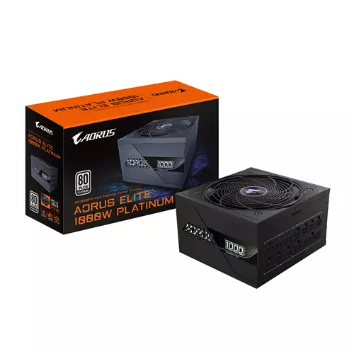 GIGABYTE AORUS ELITE P1000W ICE Power Supply Unit - PCIe 5.0 80 PLUS Platinum Fully modular design 120mm Fan ATX 3.0 compatible EU Plug