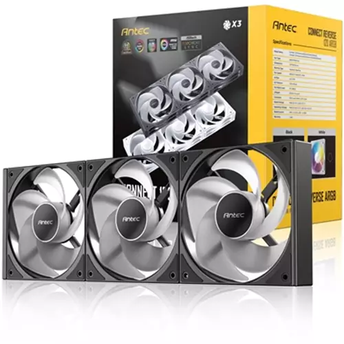 Antec 0-761345-40048-0 computer cooling system Computer case Fan 12 cm Black 3 pc(s)