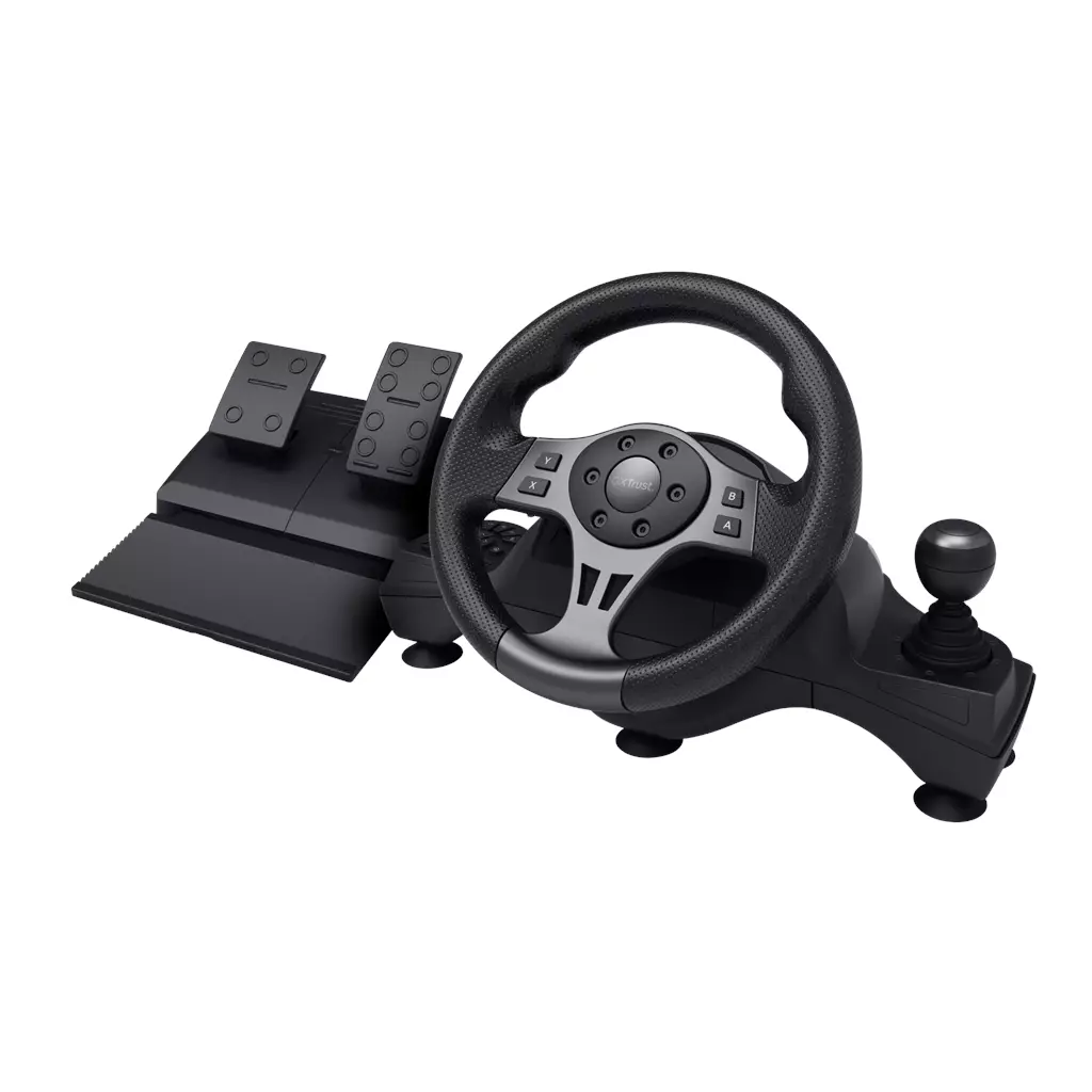 Trust GXT 289 Movi Black USB Steering Wheel & Pedals (PC & Console) - Image 2